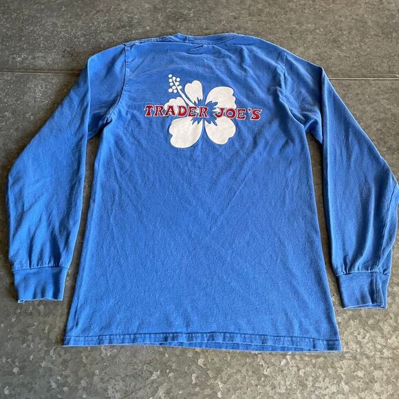 Trader Joes Shirt Mens Small Blue Long Sleeve Crew Neck Employee Workwear 10 - Picture 6 of 10